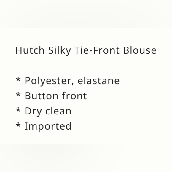 Anthropology Hutch Silky Tie Front Blouse - Picture 8 of 8